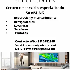 reparación lavadoras Macroelectronics Centro De Servicio Especializado Samsung